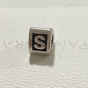Pandora Silver Alphabet Initial Block Letter S Charm